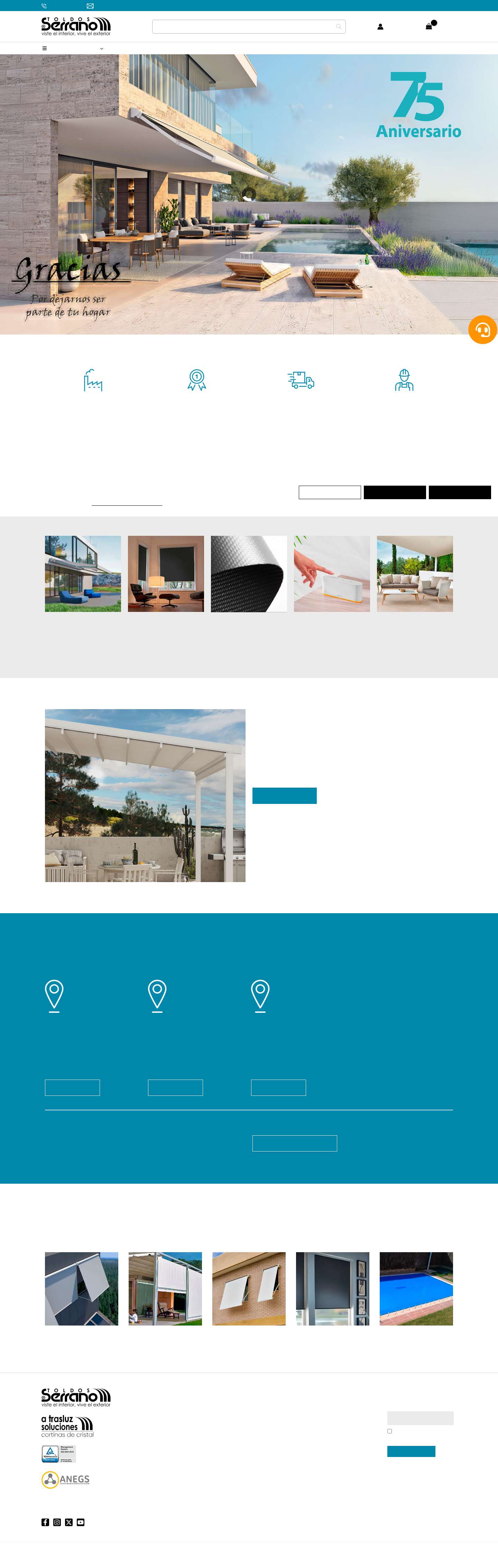 Toldos Serrano - Viste el interior, vive el exterior - Full Screenshot