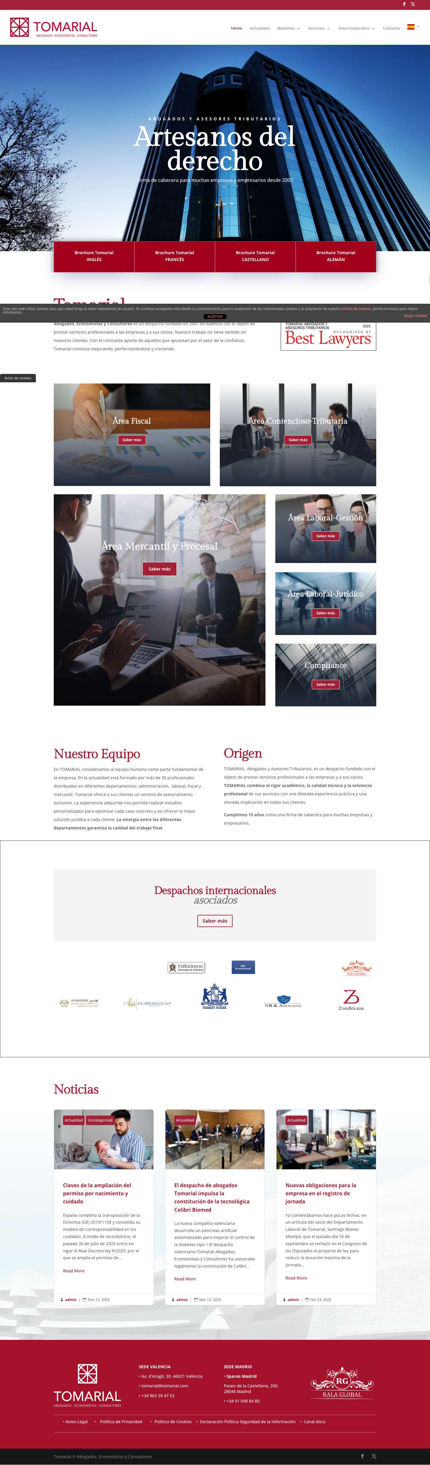 TOMARIAL - Abogados y Asesores Tributarios - Full Screenshot