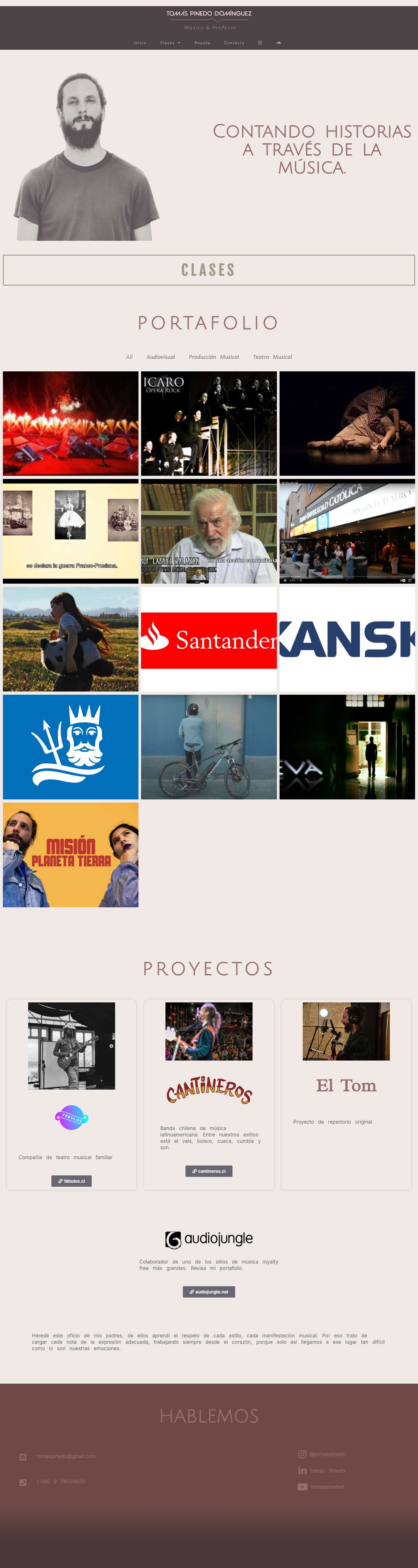 Tomás Pinedo Domínguez – Compositor & Productor Musical - Full Screenshot