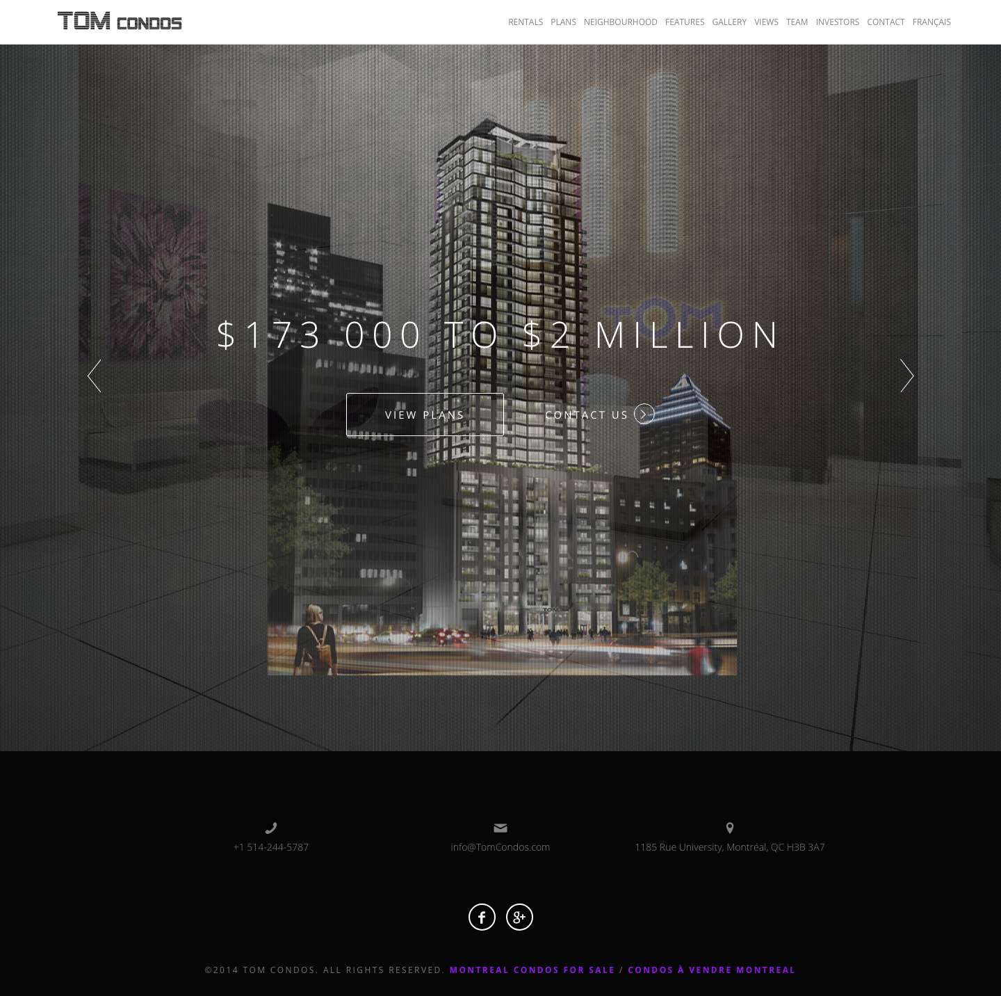 TOM Condos - Downtown Montreal Condos - Full Screenshot