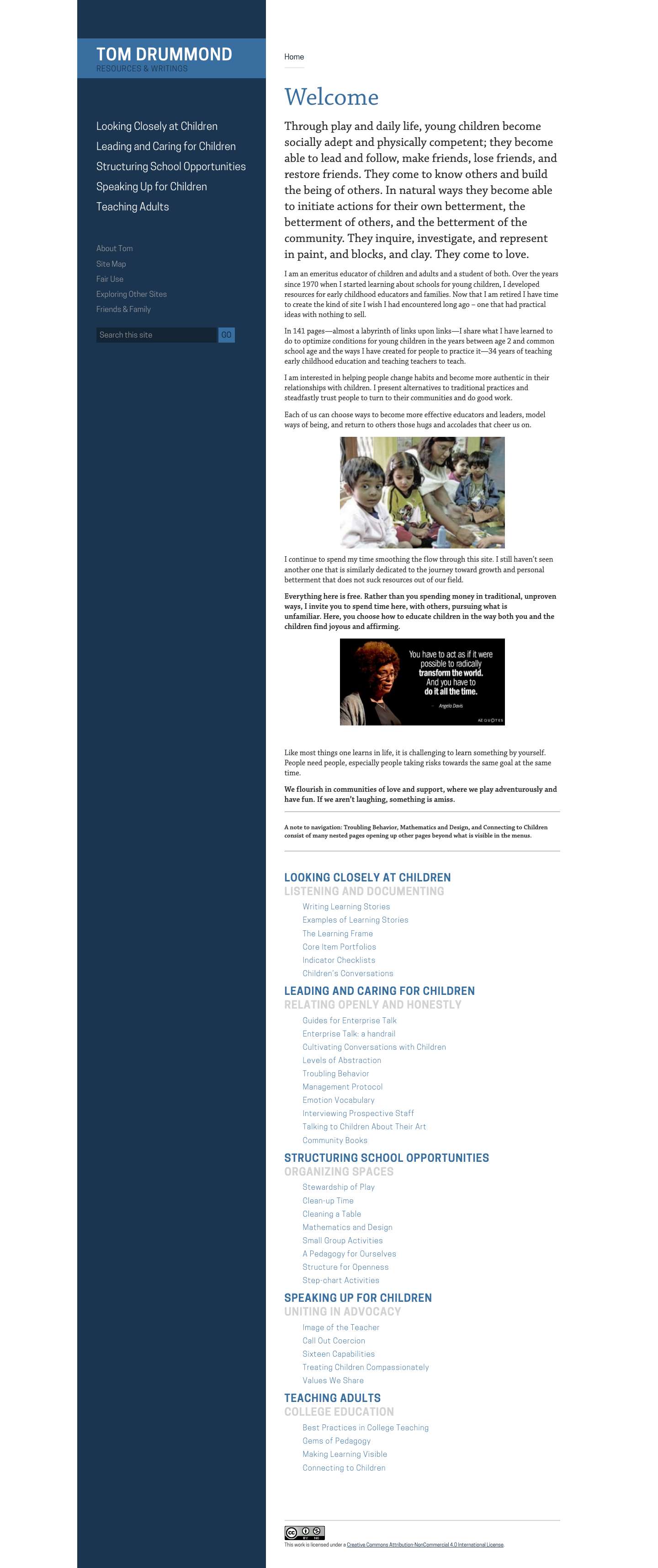 Tom Drummond - Resources & Writings - Full Screenshot