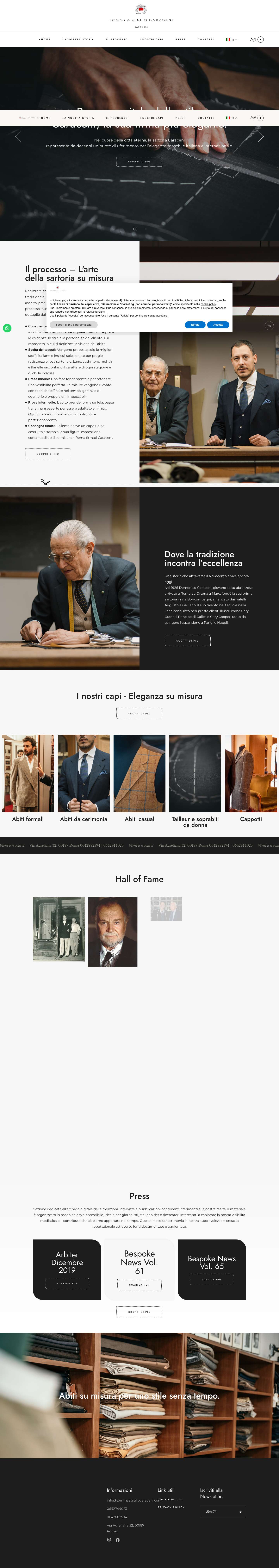 Abiti su misura a Roma – Tommy & Giulio Caraceni - Full Screenshot