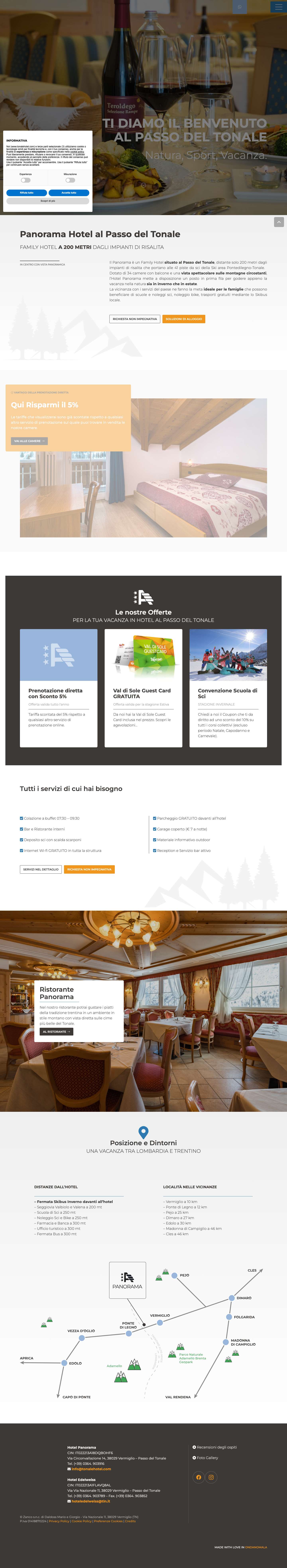 Hotel Passo del Tonale - Hotel Panorama *** | Sito Ufficiale -5% - Full Screenshot