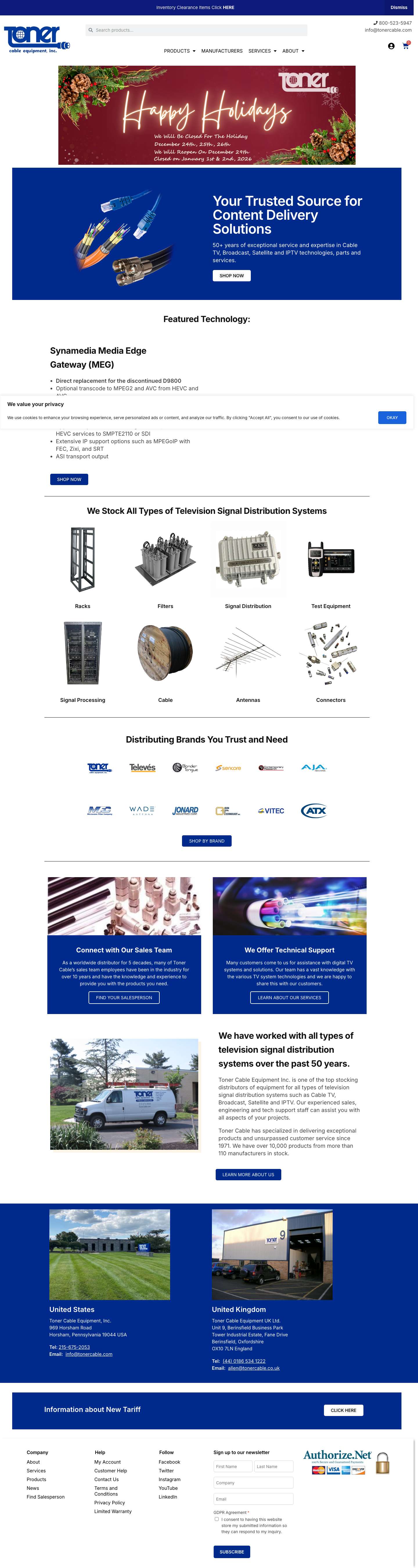 Home - Toner Cable - Full Screenshot