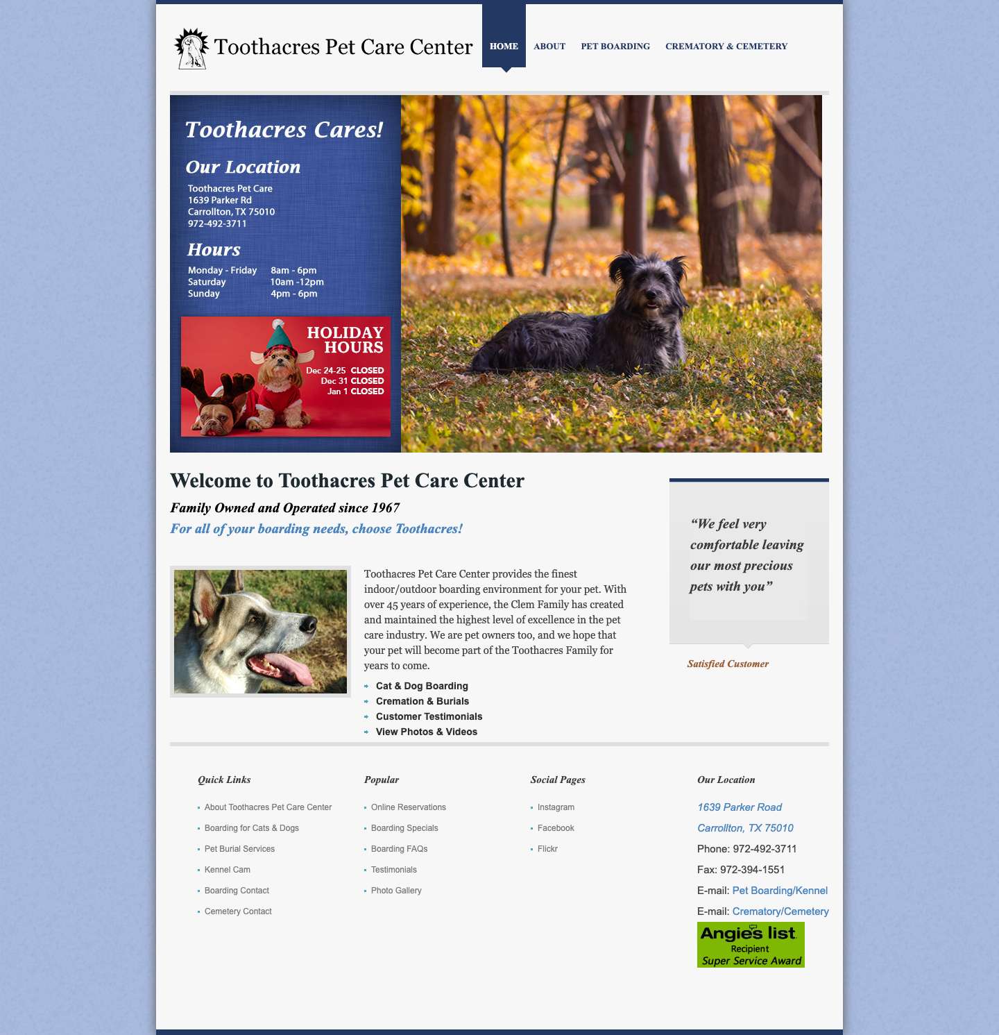 ToothAcres Petcare Center | Discover the Toothacres Difference - Full Screenshot