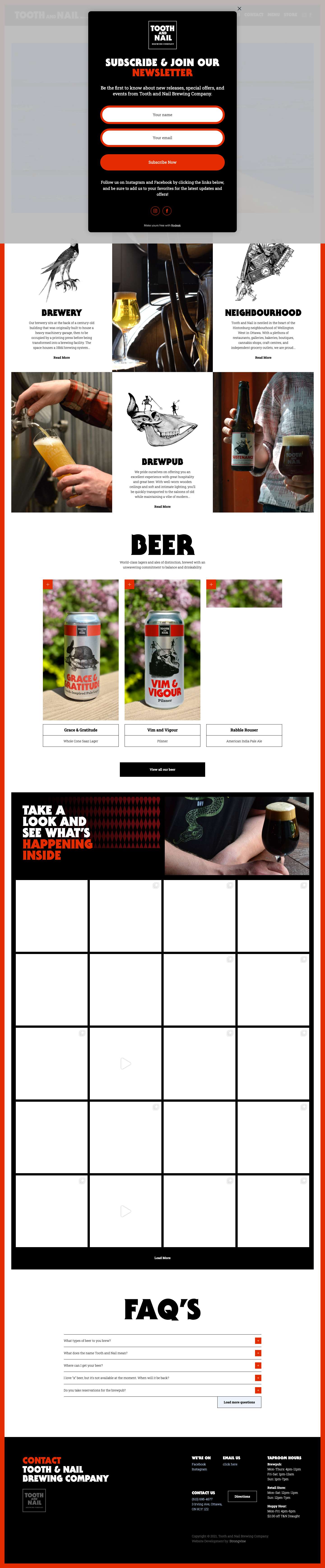 Tooth and Nail Brewing Company - Full Screenshot