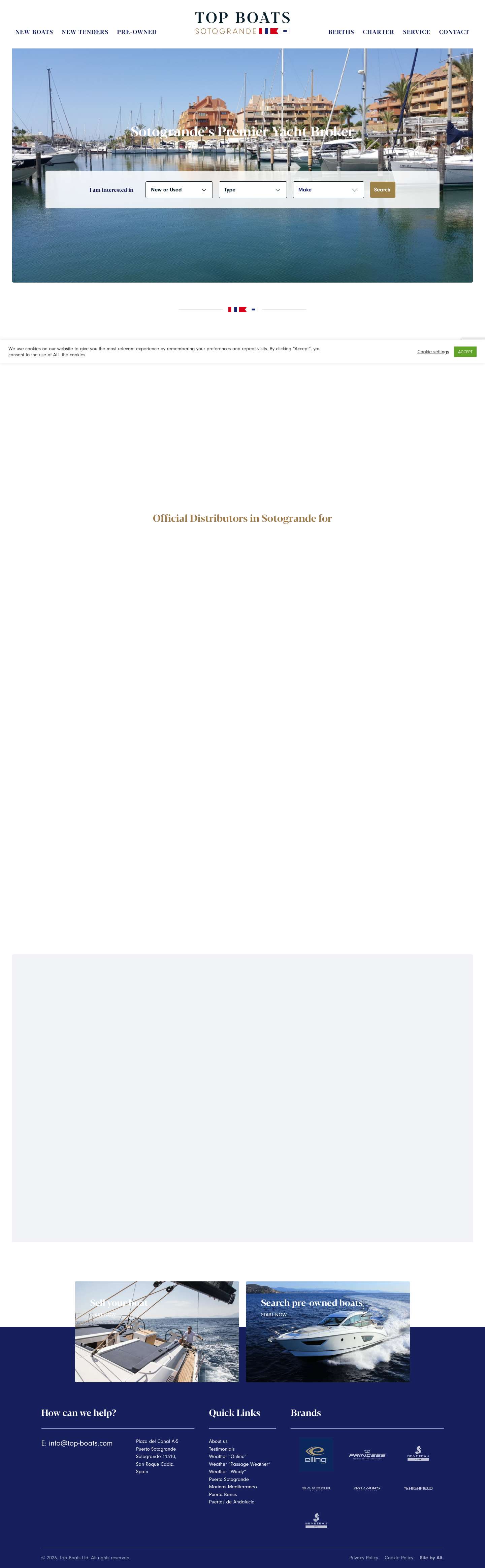 Homepage - Top Boats, Sotogrande, Spain - Full Screenshot