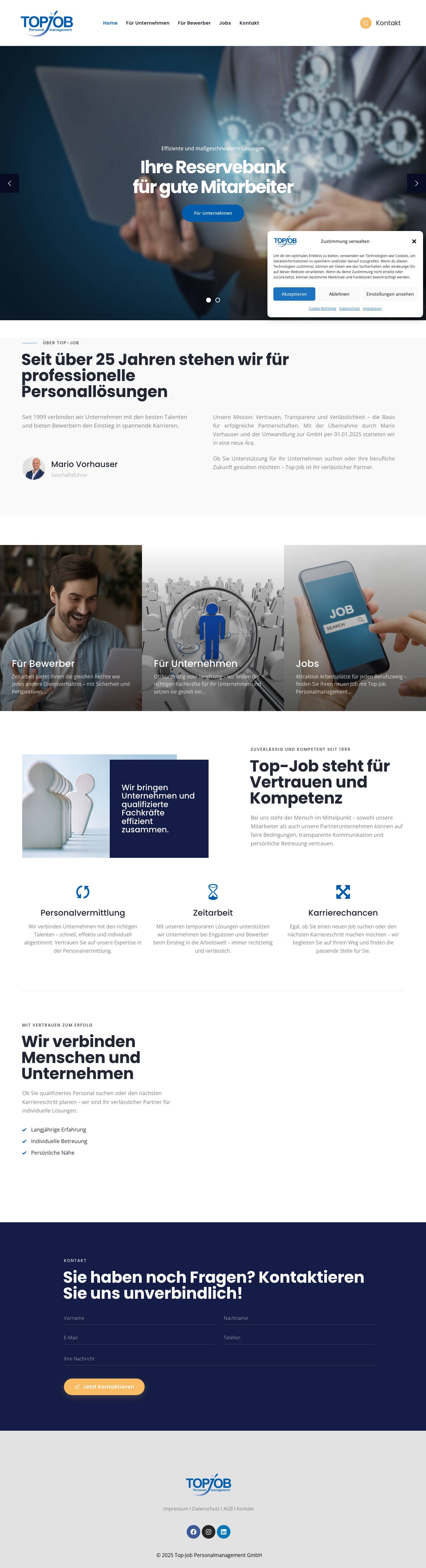 Home - Top-Job Personalmanagement GmbH - Full Screenshot
