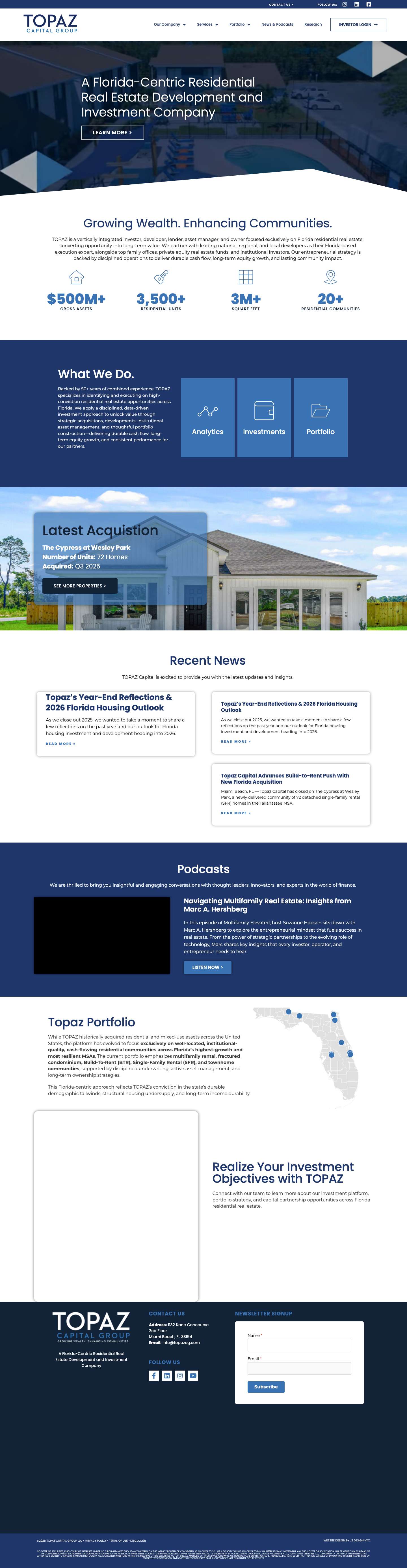 TOPAZ Capital Group | A Fully Integrated Real Estate Private Debt and Equity Firm - Full Screenshot