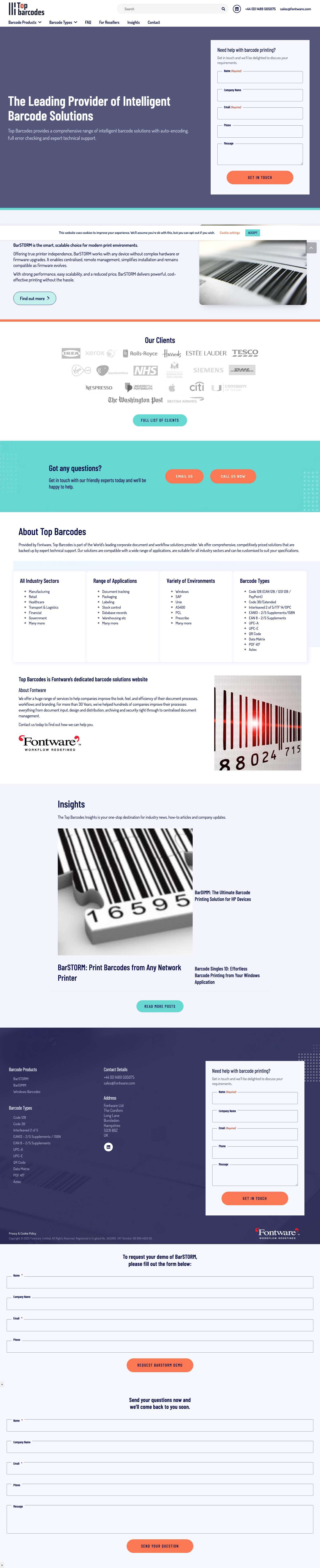 Comprehensive Barcode Font Kit & Solutions | Top Barcodes - Full Screenshot
