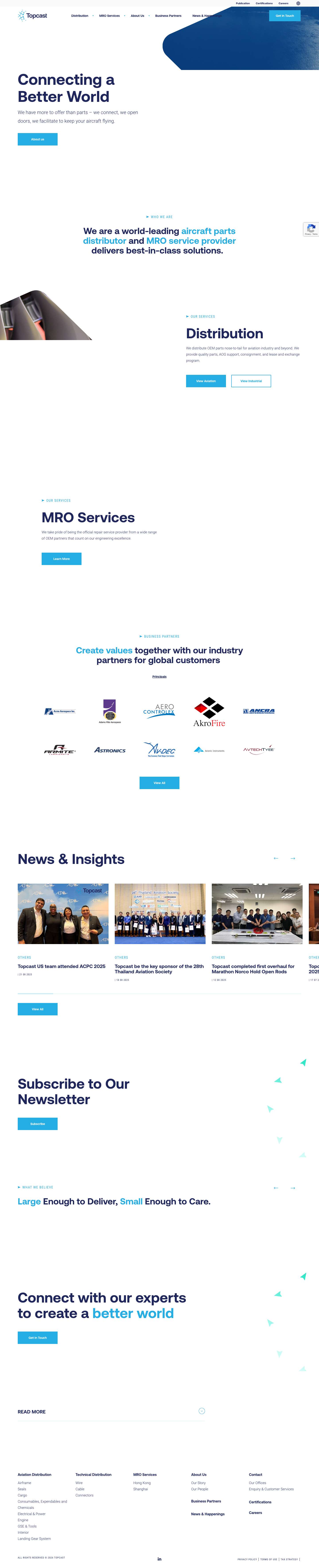 Aviation Parts | Aircraft Spare Parts | OEM | Distributor | Supplier - Topcast - Full Screenshot