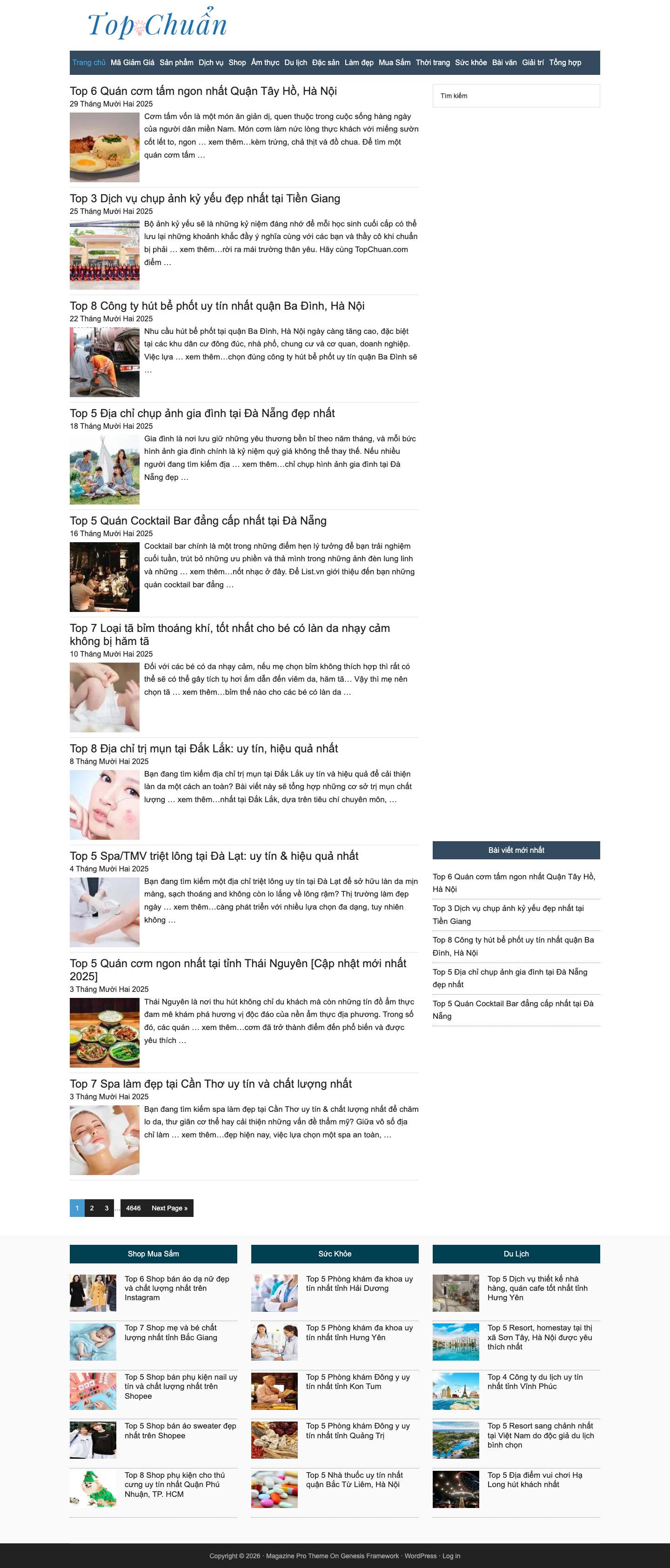 Top Chuẩn - Tổng hợp danh sách TOP CHUẨN nhất Việt Nam - Full Screenshot