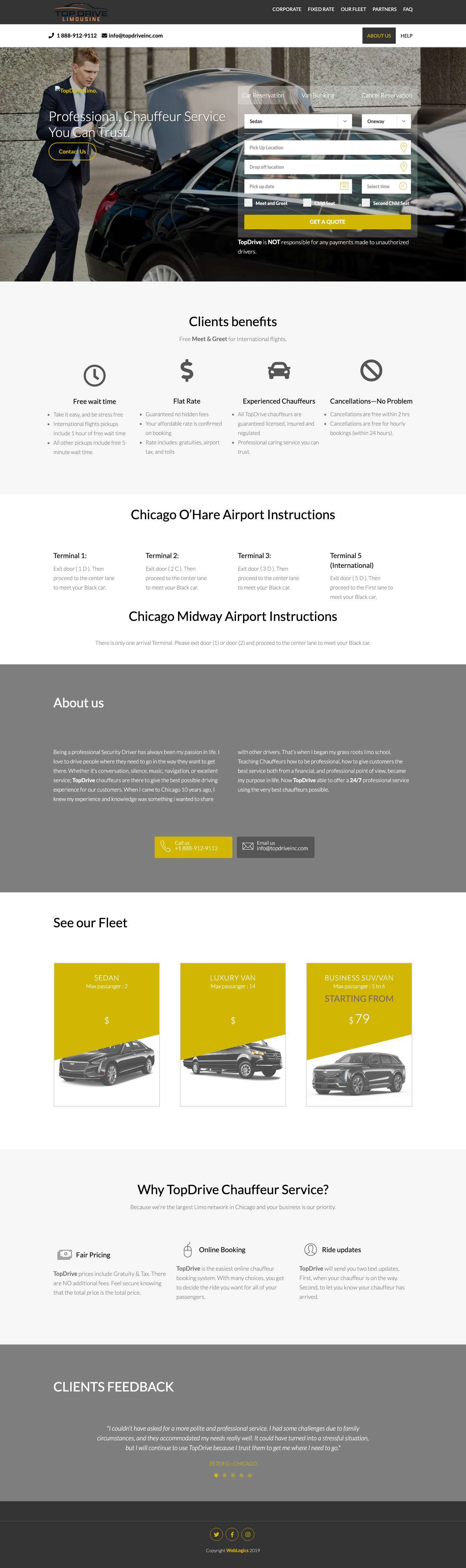 TopDrive Limo.TopDrive Limo. – Professional, Chauffeur Service you can Trust. - Full Screenshot