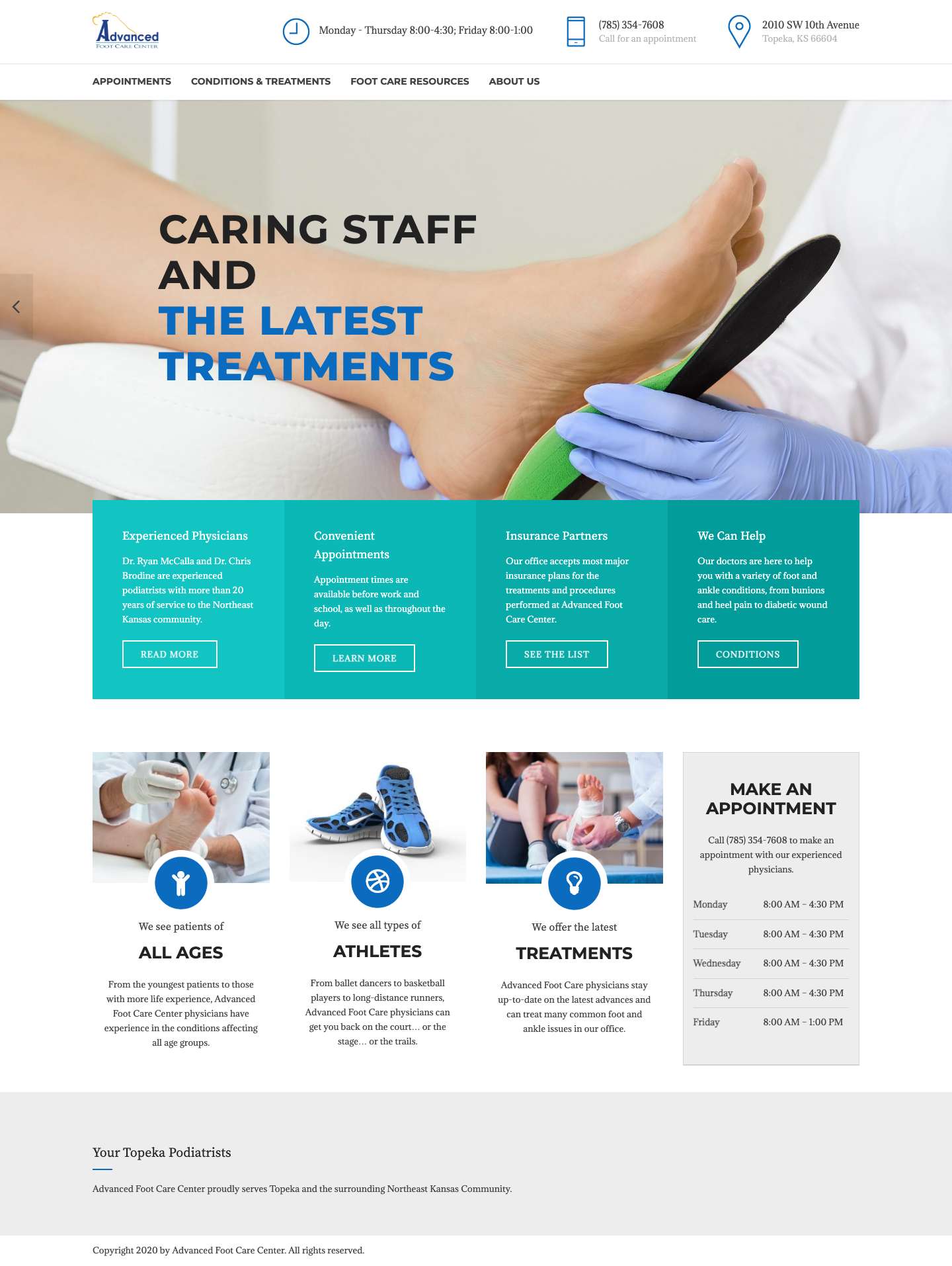 Advanced Foot Care Center – Podiatrists in Topeka, Kansas - Full Screenshot