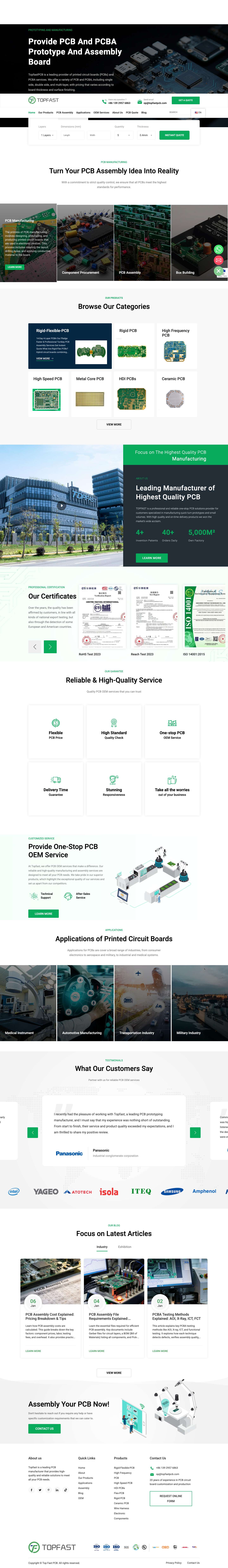 A one-stop-shop Quick Turn PCB Assembly Services |TopFast PCBA - Full Screenshot