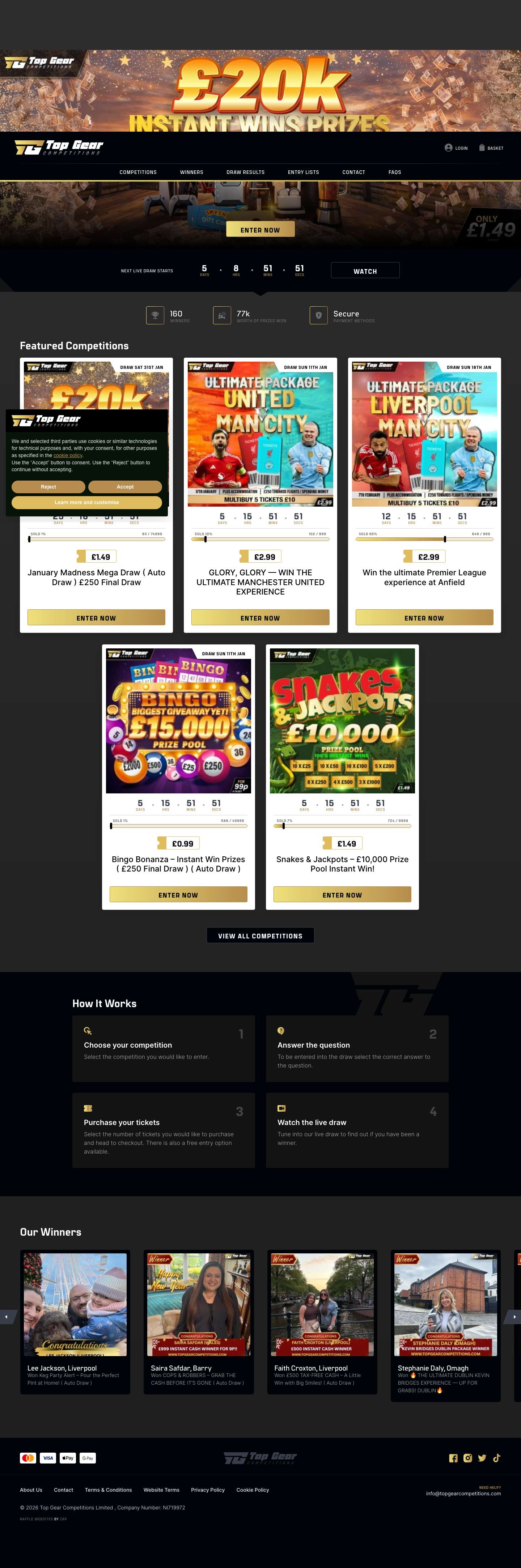 Home - Top Gear Competitions - Full Screenshot