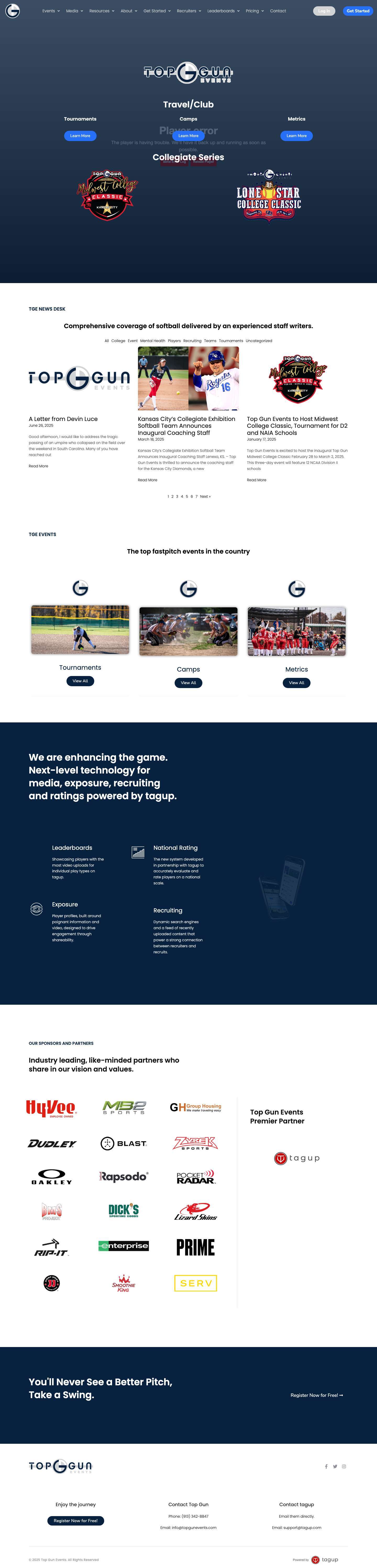 Home | Top Gun Events - Full Screenshot