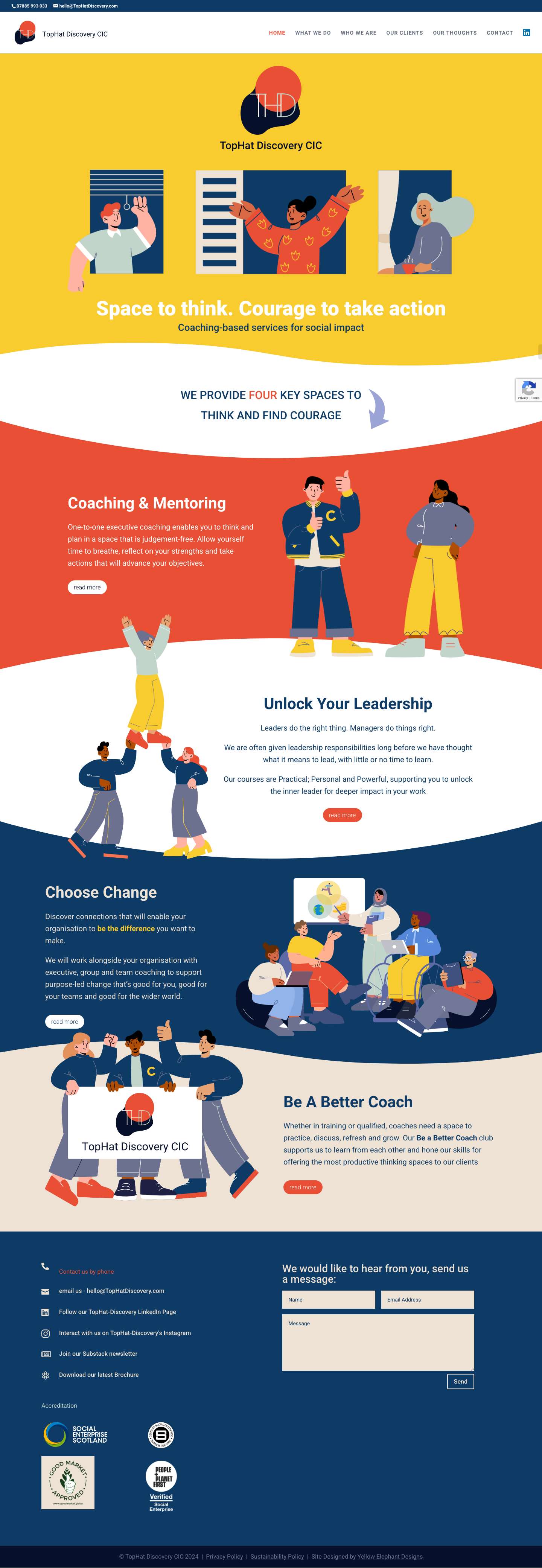 TopHat Discovery CIC – Coaching-based services for social impact - Full Screenshot