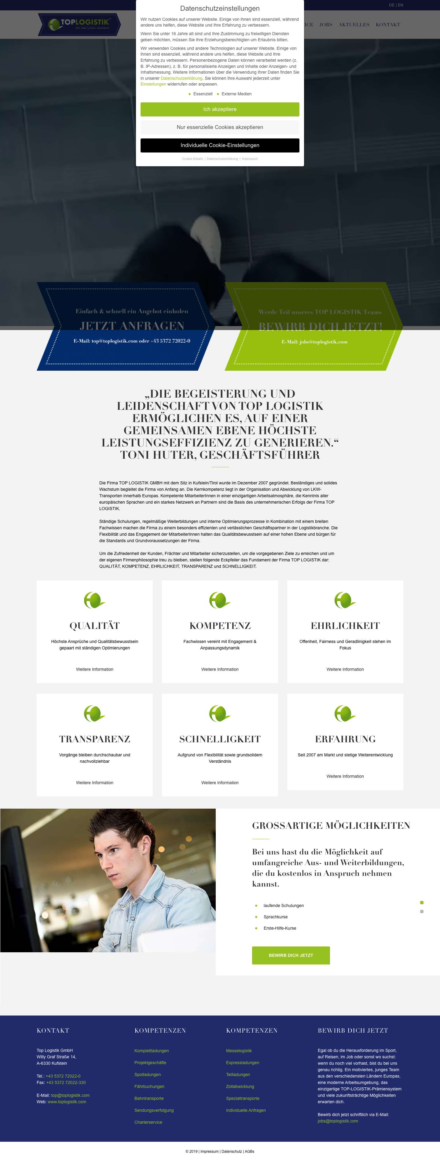 Home - Top Logistik GmbH - Full Screenshot