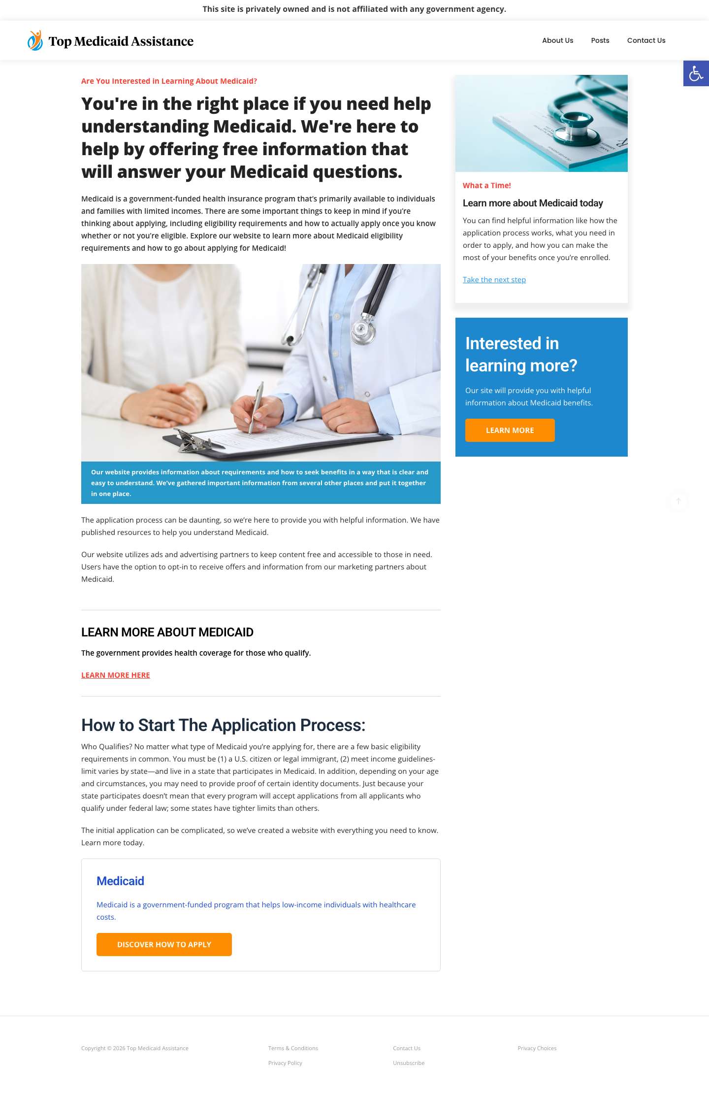 Top Medicaid Assistance - Full Screenshot