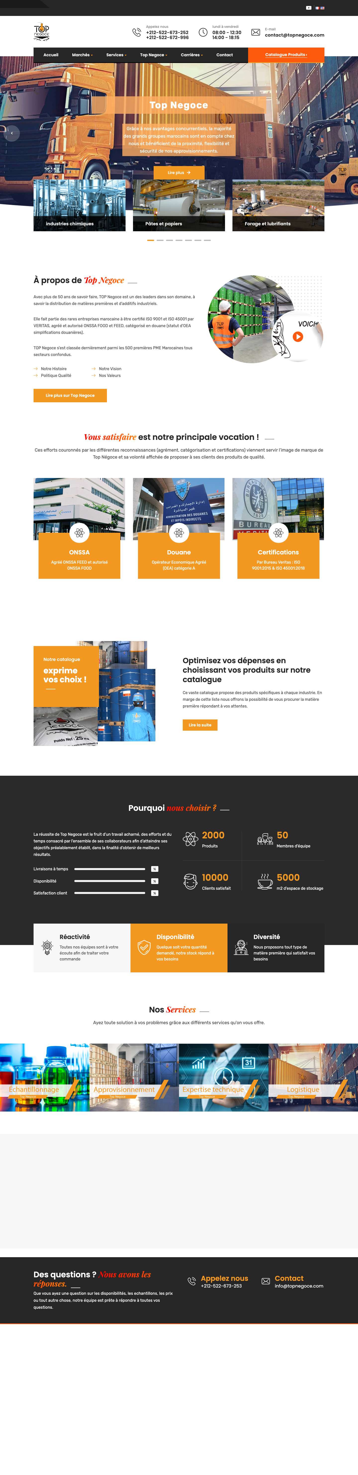 Import, export, stockage et distribution de matières premières et d'addittifs industriels - Full Screenshot