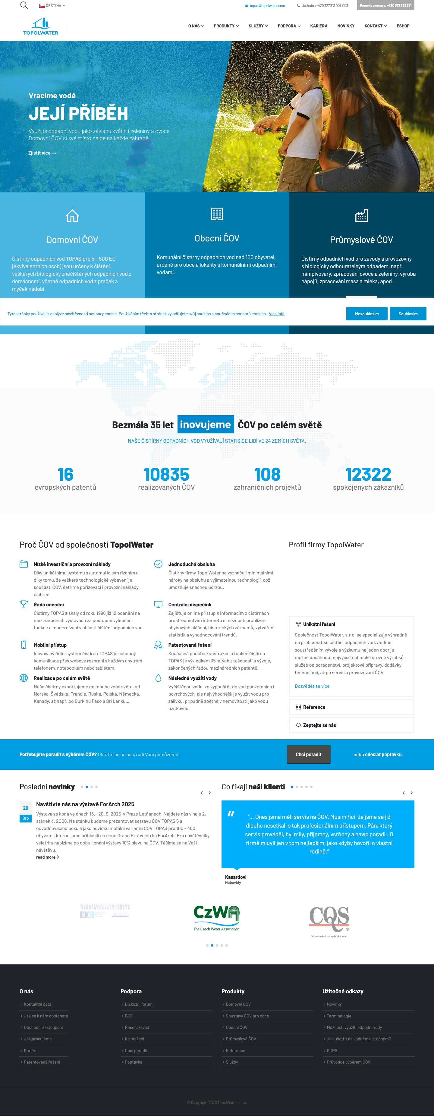 Home cz - TopolWater - Full Screenshot