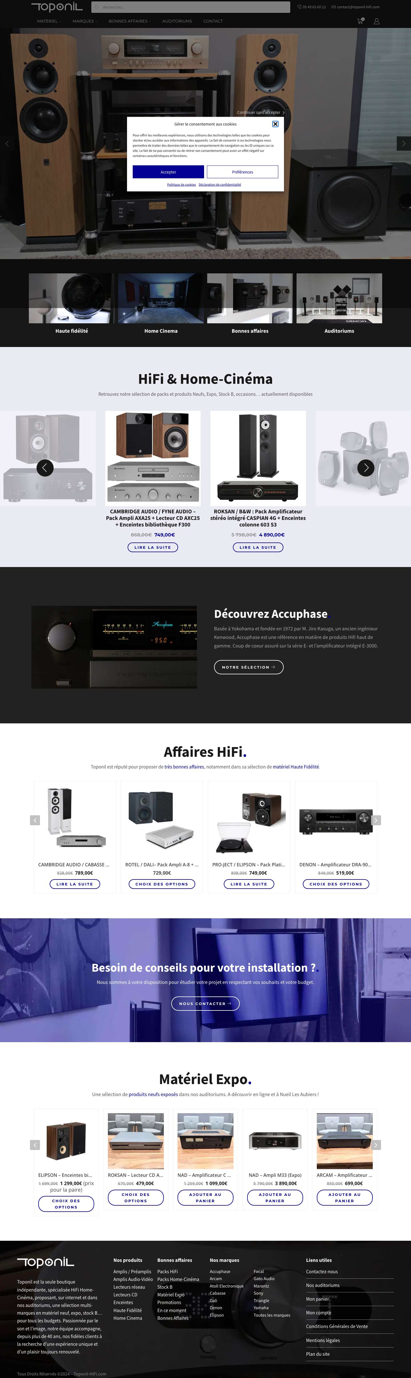 Matériel Hifi Home-Cinéma - Conseil, Prix, Bonnes Affaires | Toponil - Full Screenshot