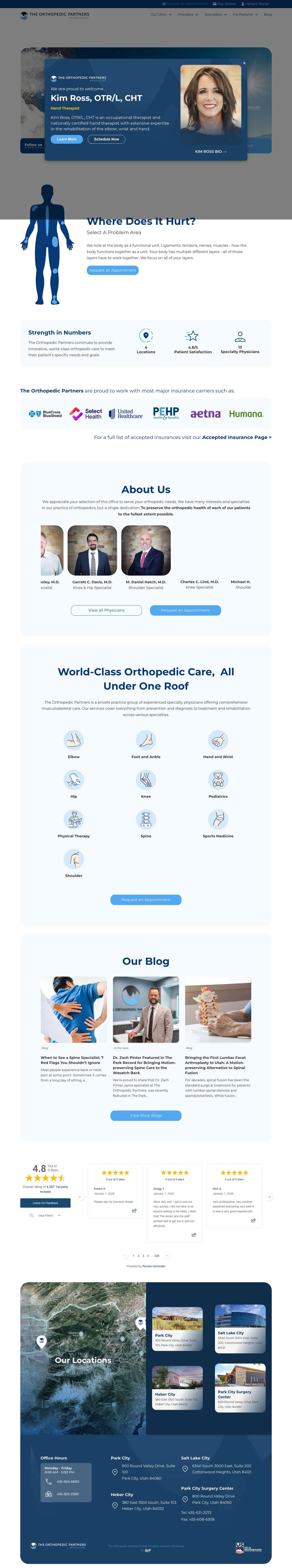The Orthopedic Partners - An RCM Clinic - Full Screenshot