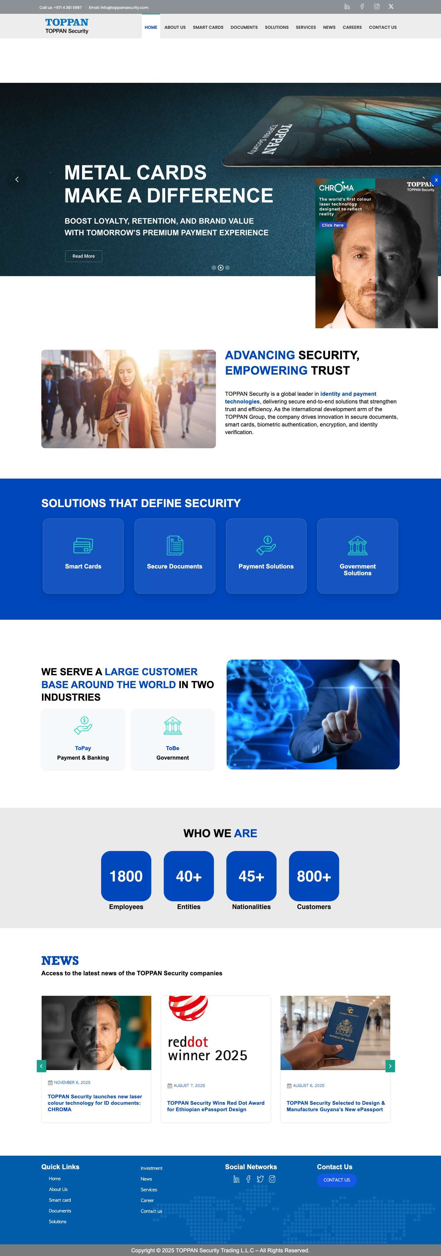 Dedicated to Providing End-to-end Smart Solutions - TOPPAN Security - Full Screenshot