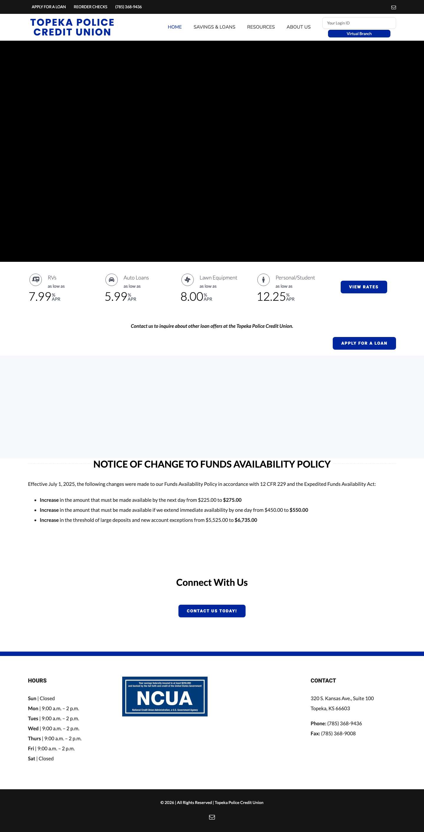 Topeka Credit Union | Topeka Police Credit Union | Home - Full Screenshot