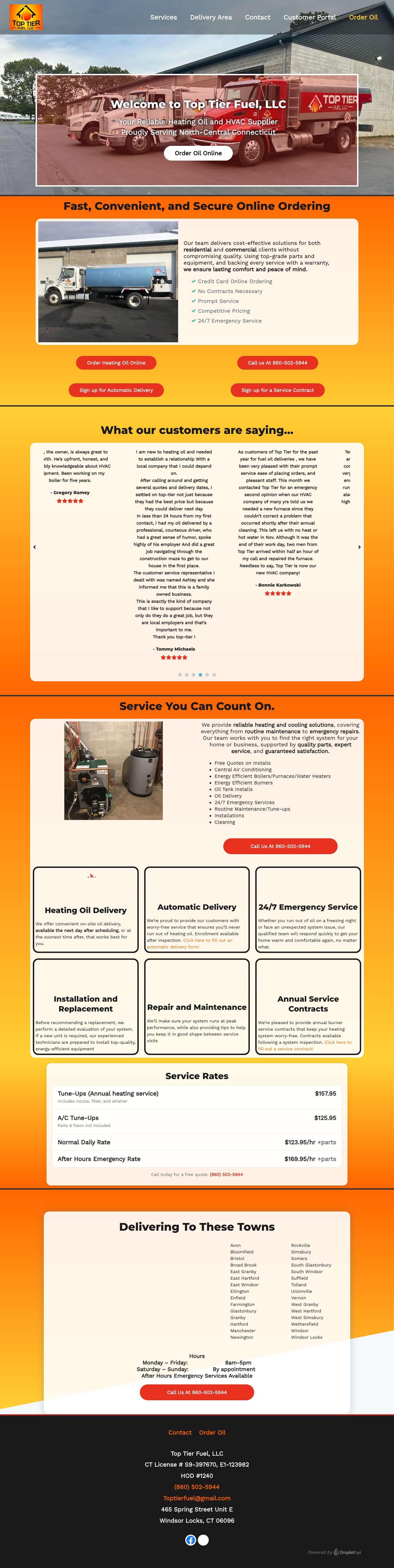 Top Tier Fuel, LLC – Heating and Cooling - Full Screenshot