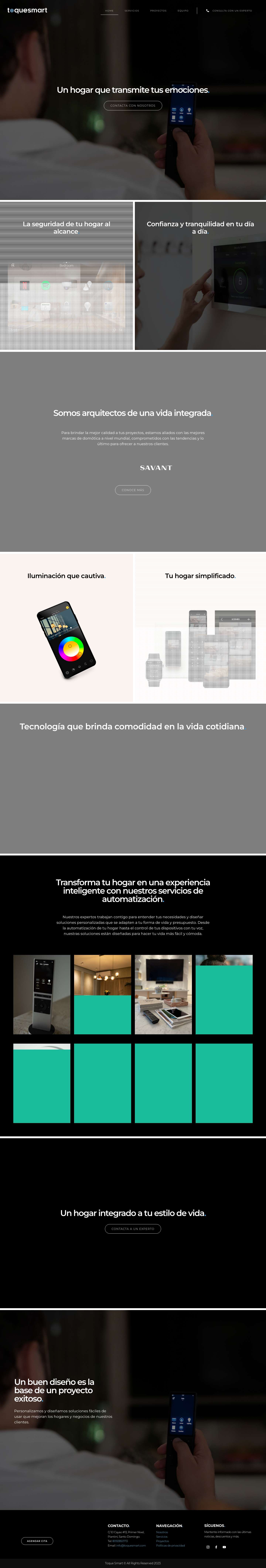 Hogares inteligentes en República Dominicana | Toque Smart - Full Screenshot