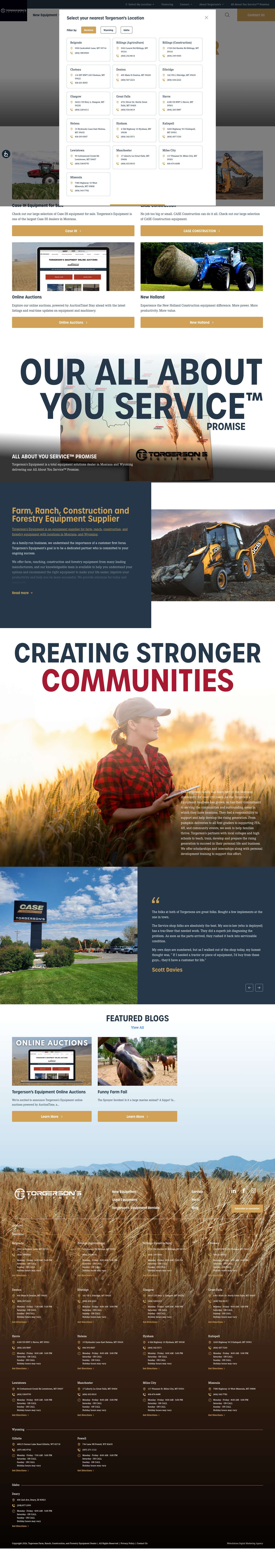 Torgersons Farm, Ranch, Construction, and Forestry Equipment Supplier - Full Screenshot