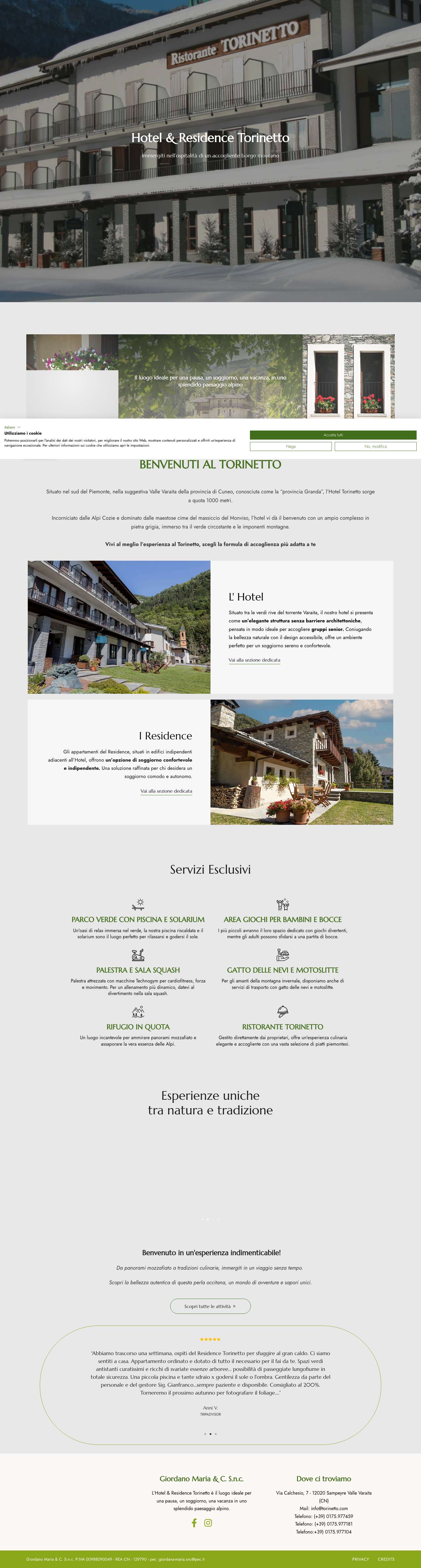 Home | Torinetto: Benvenuti all'Hotel e Residence Torinetto - Full Screenshot