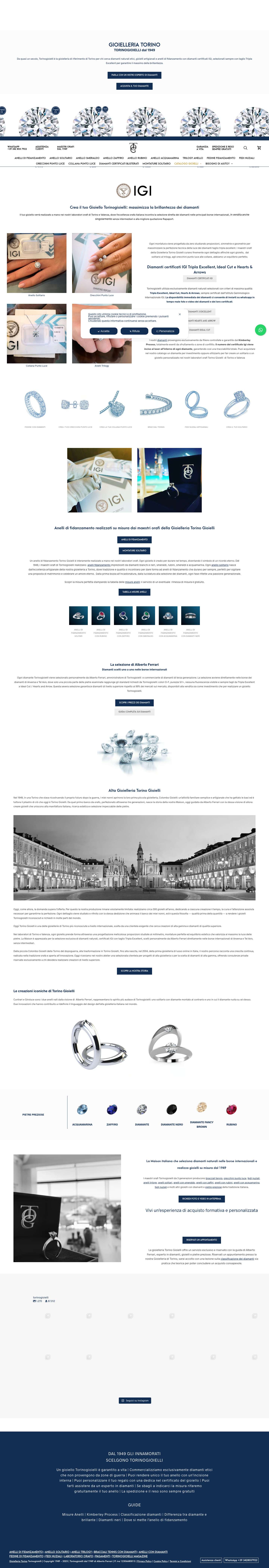 Gioielleria Torino Gioielli | Gioielli e Anelli di fidanzamento - Torino Gioielli dal 1949 - Full Screenshot