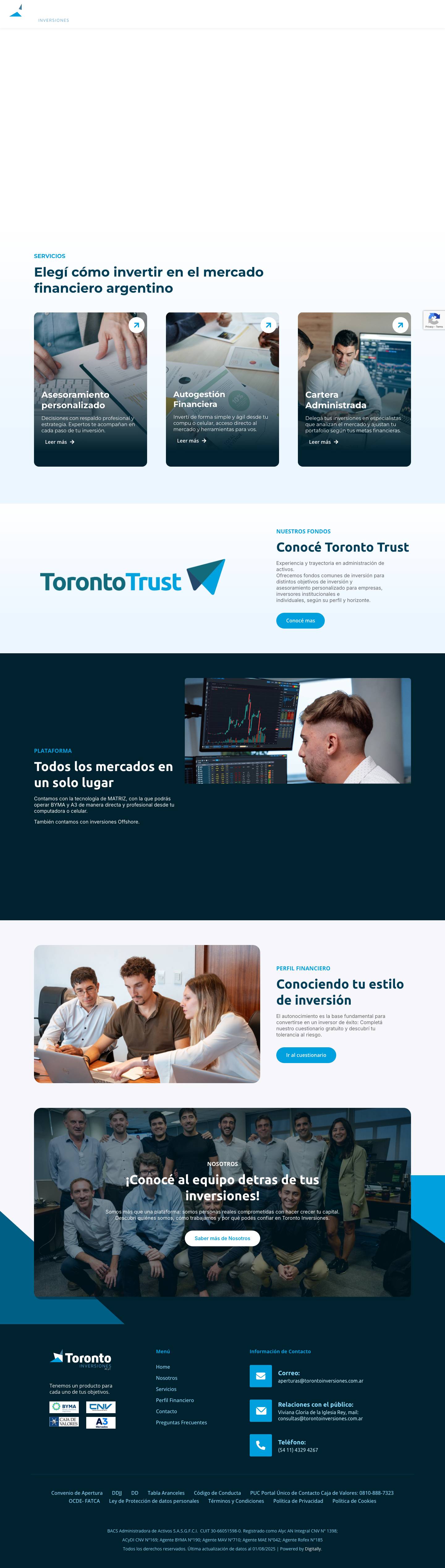 Toronto Inversiones | Inversiones financieras en Argentina - Full Screenshot
