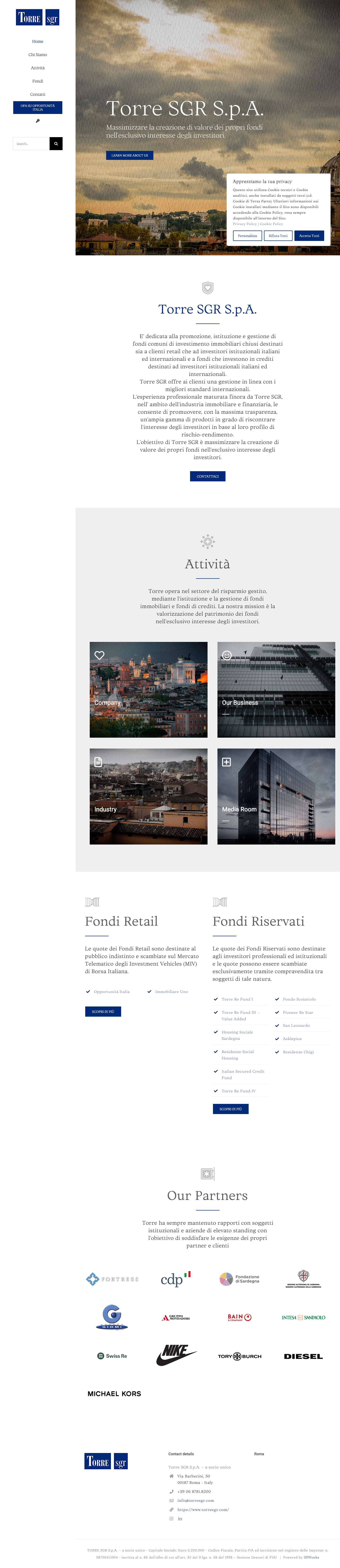 Home - Torre SGR S.p.A. - Full Screenshot