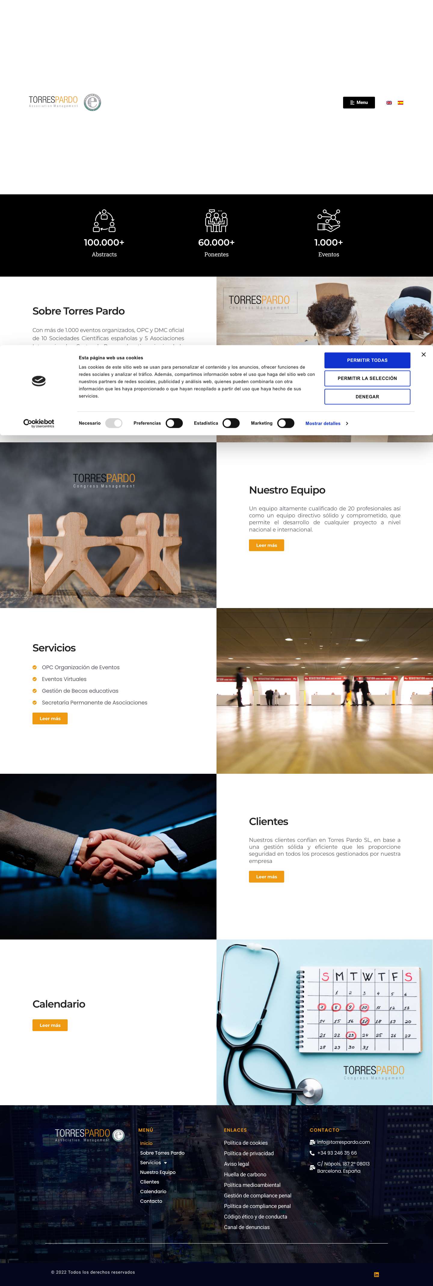 Torres Pardo | Congress Management.CloseMenu - Full Screenshot