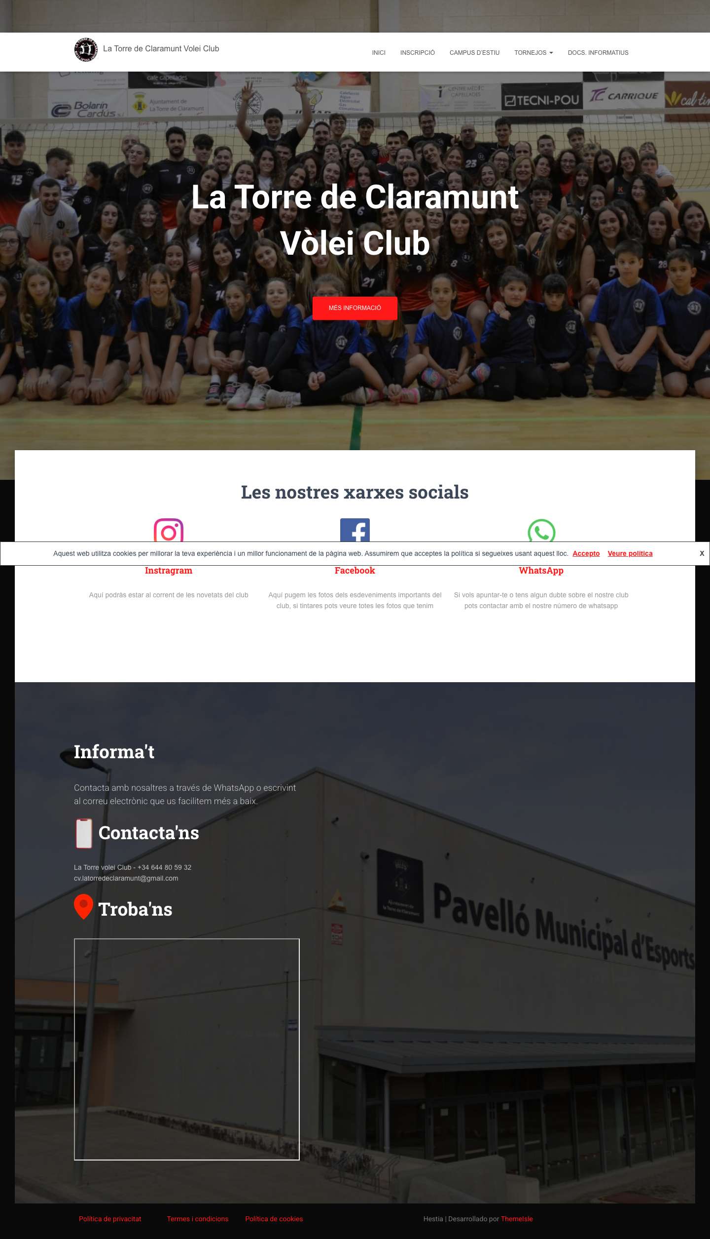 Inicio - La Torre de Claramunt Volei Club - Full Screenshot