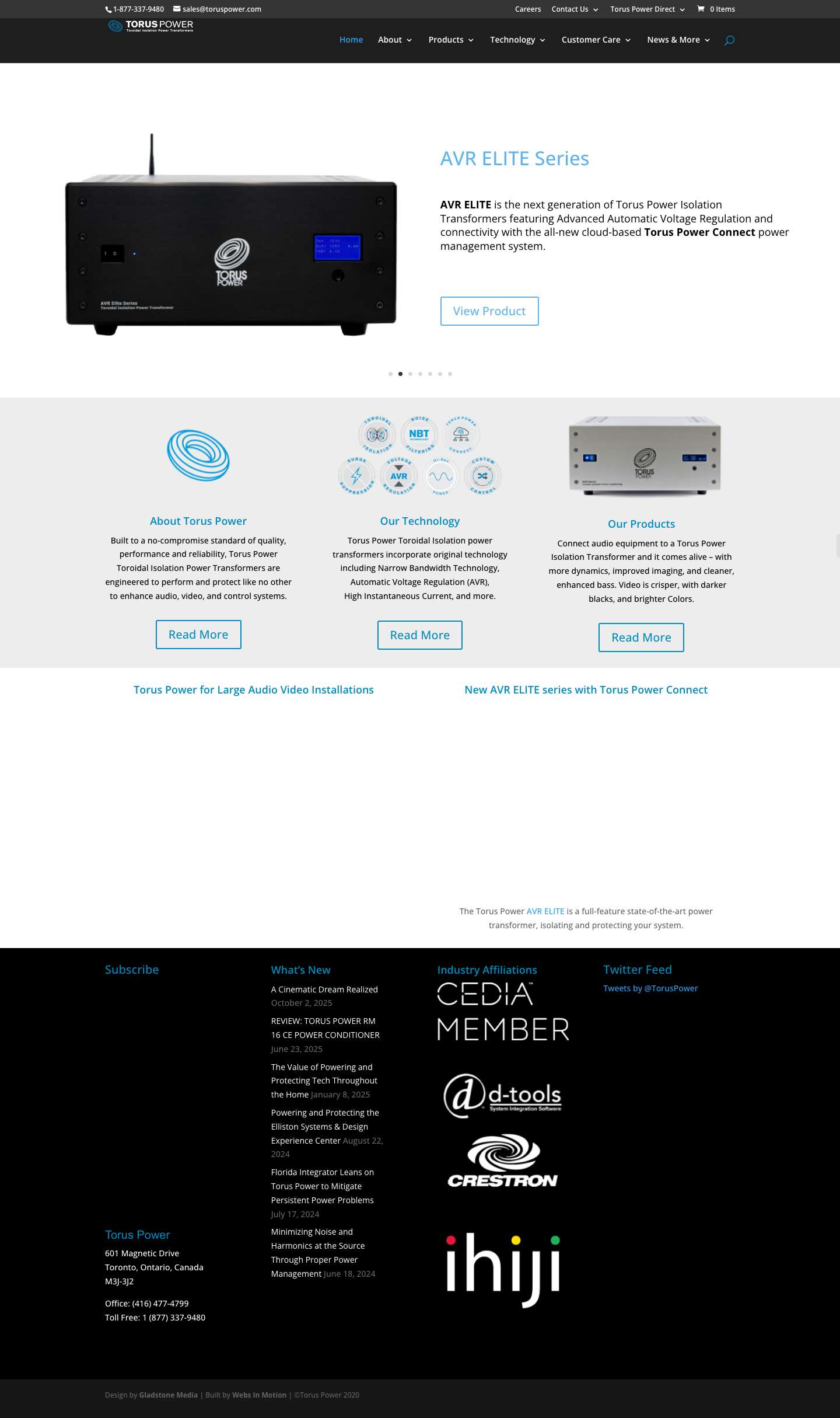 Torus Power | Toroidal Isolation Power Transformers - Full Screenshot