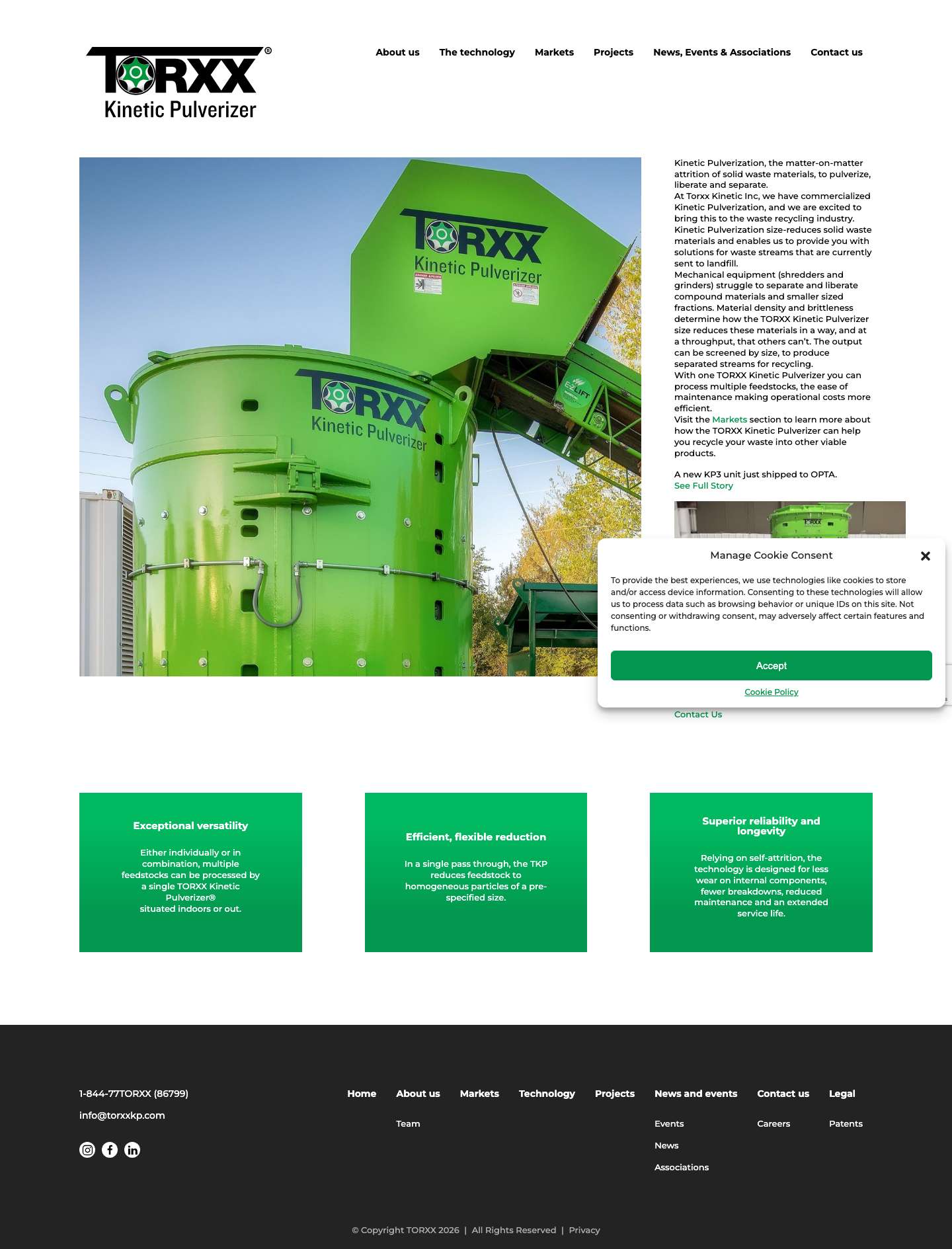 Torxx Kinetic Pulverizer® - Waste and Recycling Technology - Full Screenshot