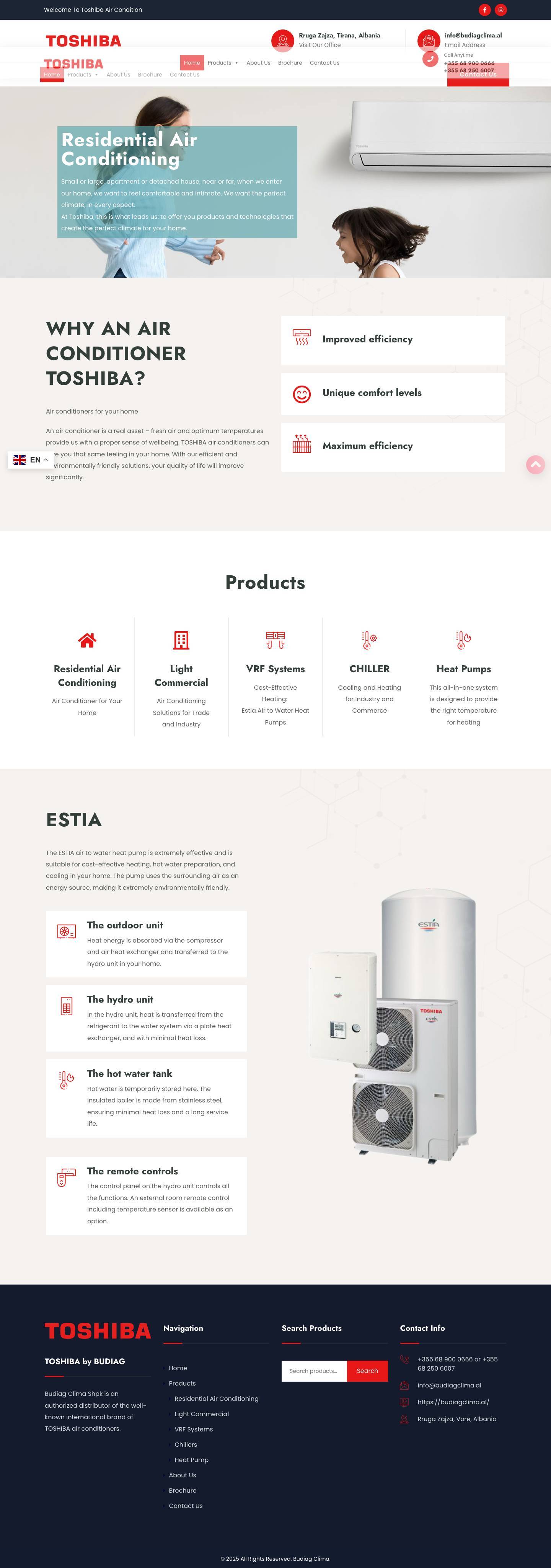 Home - Toshiba Air Condition - Full Screenshot