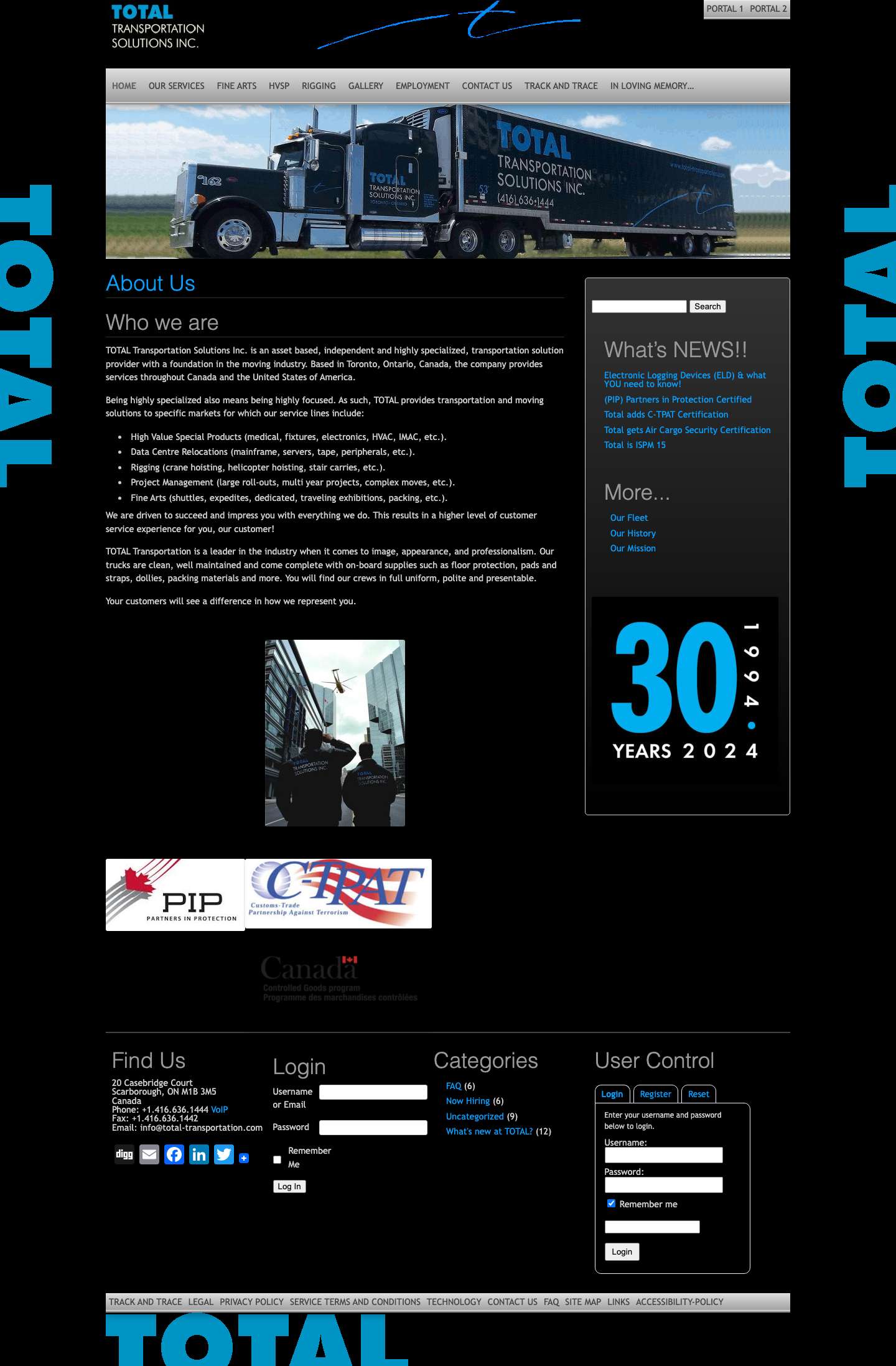 Total Transportation Solutions Inc - Full Screenshot