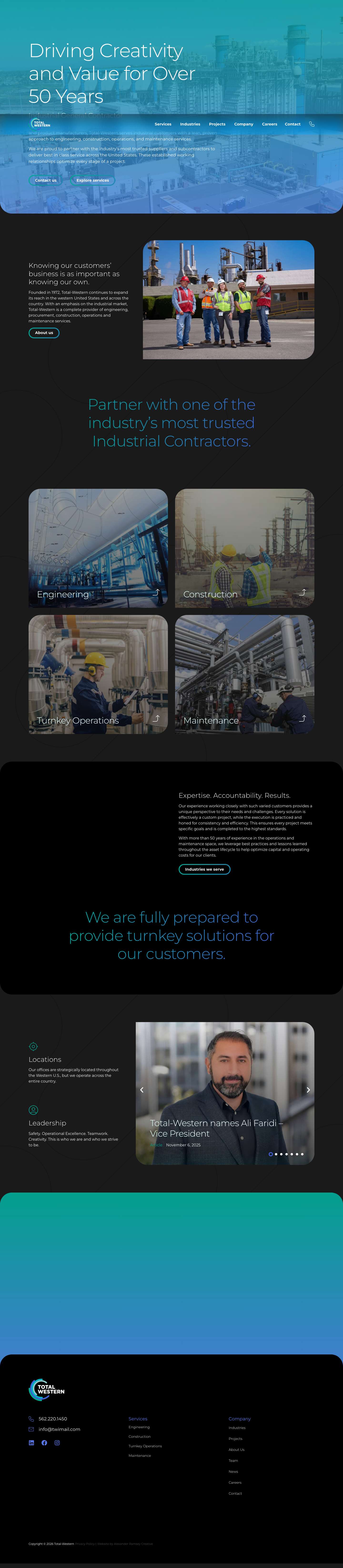 Industrial General Contractor - Total-Western - Full Screenshot