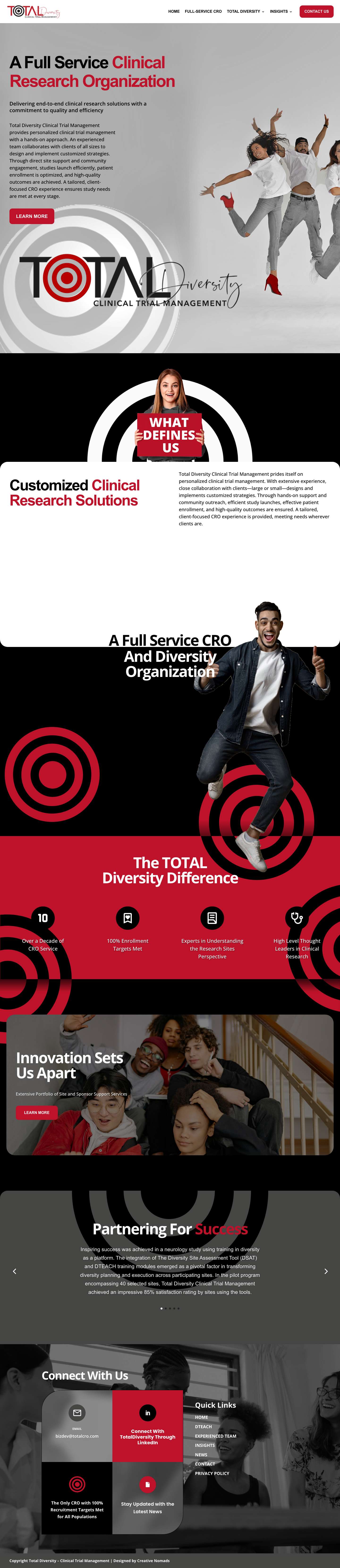 TOTAL Diversity Clinical Trial Management & CRO - Full Screenshot