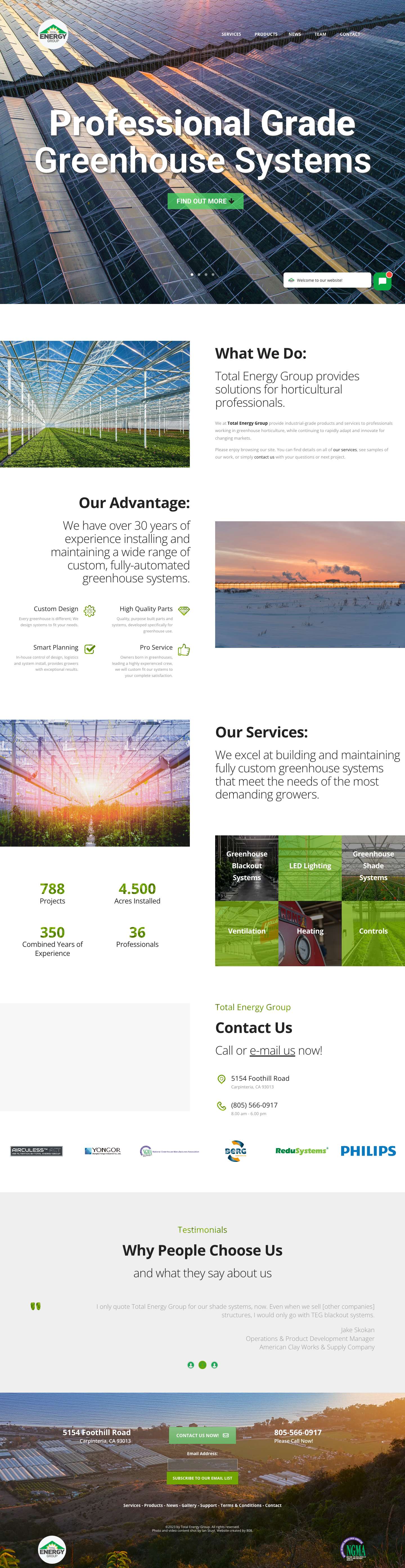 Total Energy Group – Products, Systems & Services for Professional Greenhouses - Full Screenshot