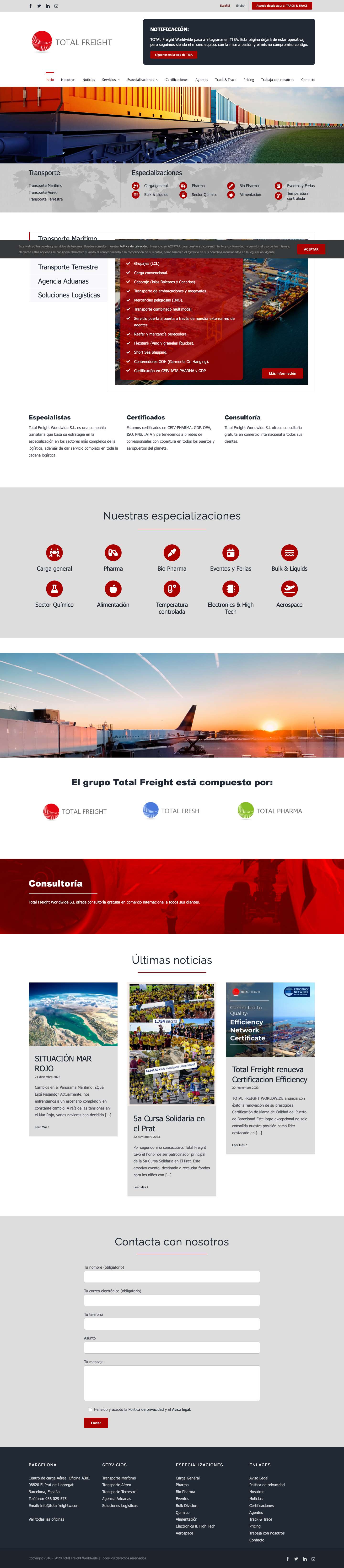 Portada - Total Freight Worldwide - Full Screenshot