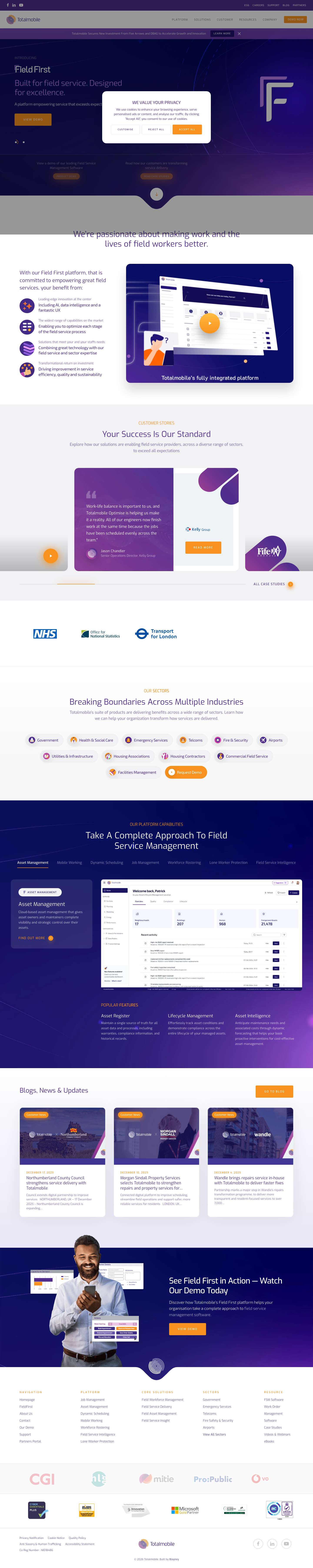 Field Service Management Software | Totalmobile - Full Screenshot