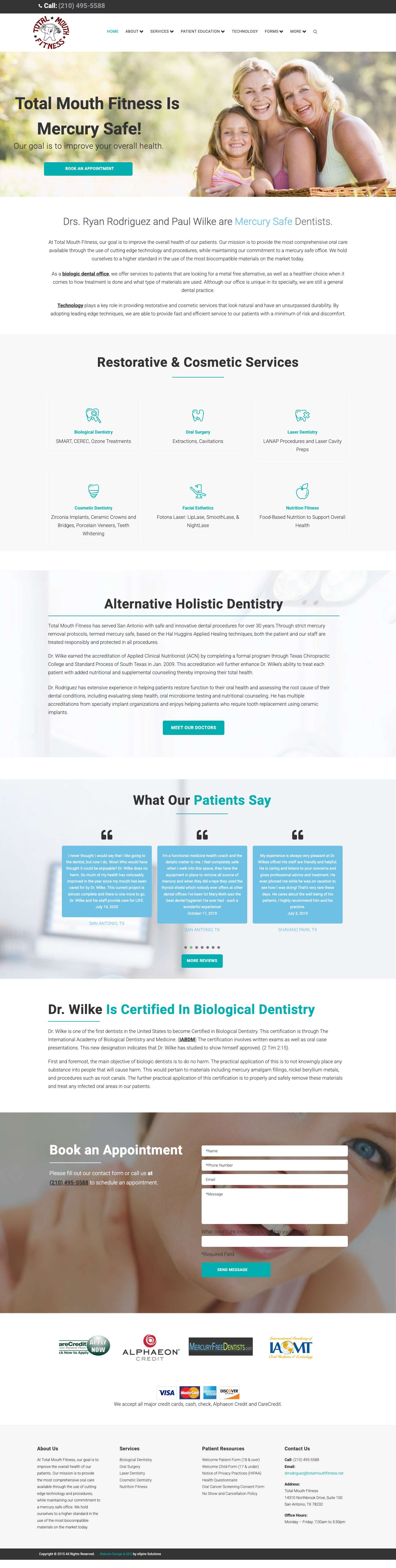 Biological Holistic Mercury Safe Dentist - Total Mouth Fitness - Full Screenshot