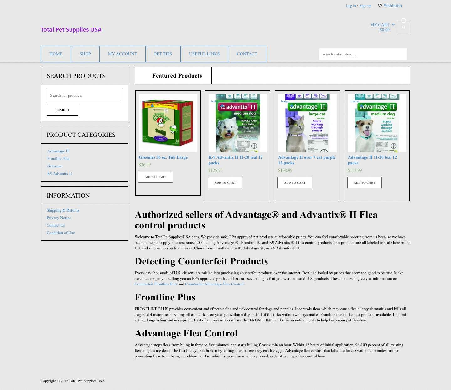 Total Pet Supplies USA - Full Screenshot